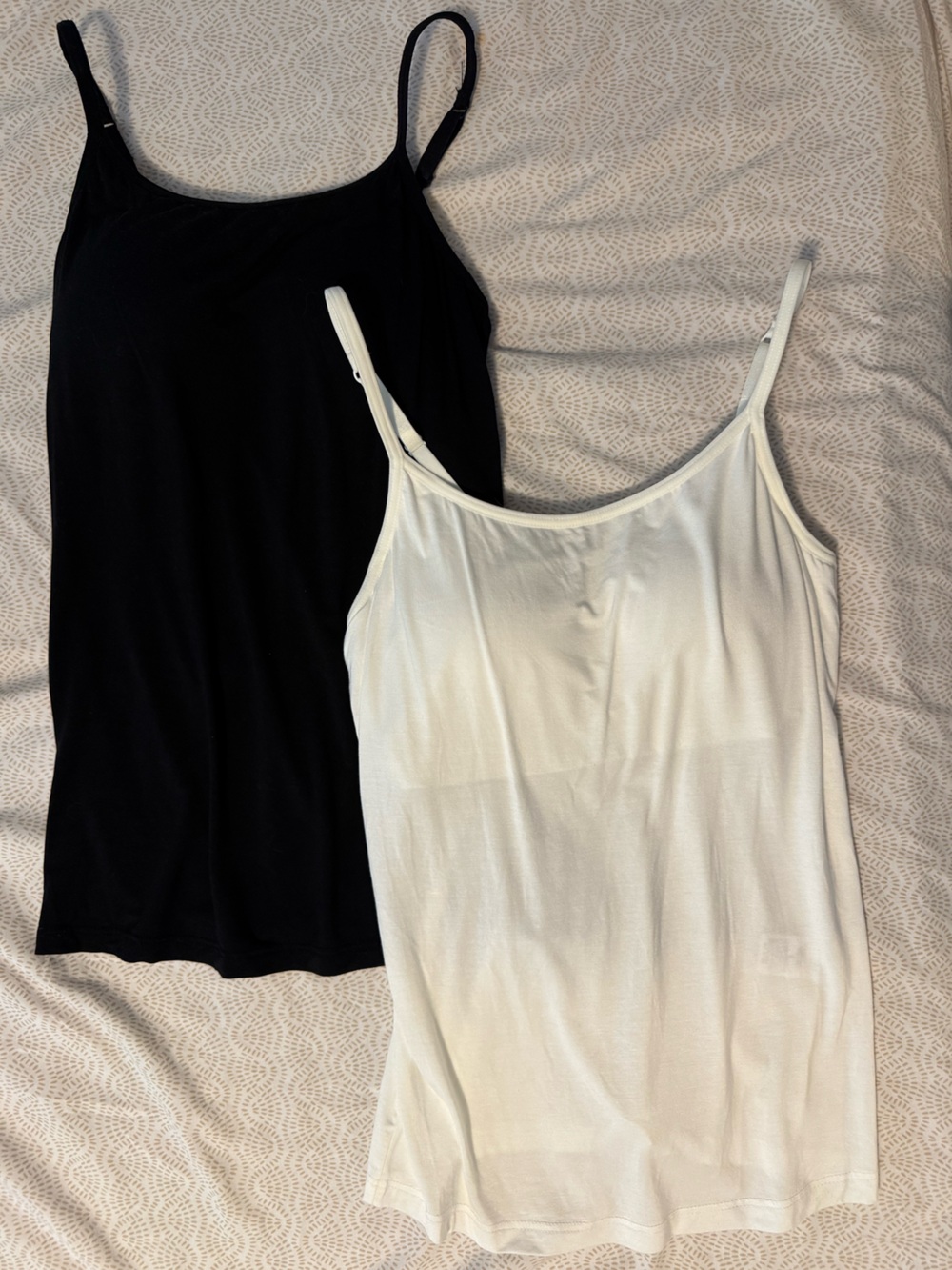 Women’s Stretch Camisole Tank Top - White & Black
